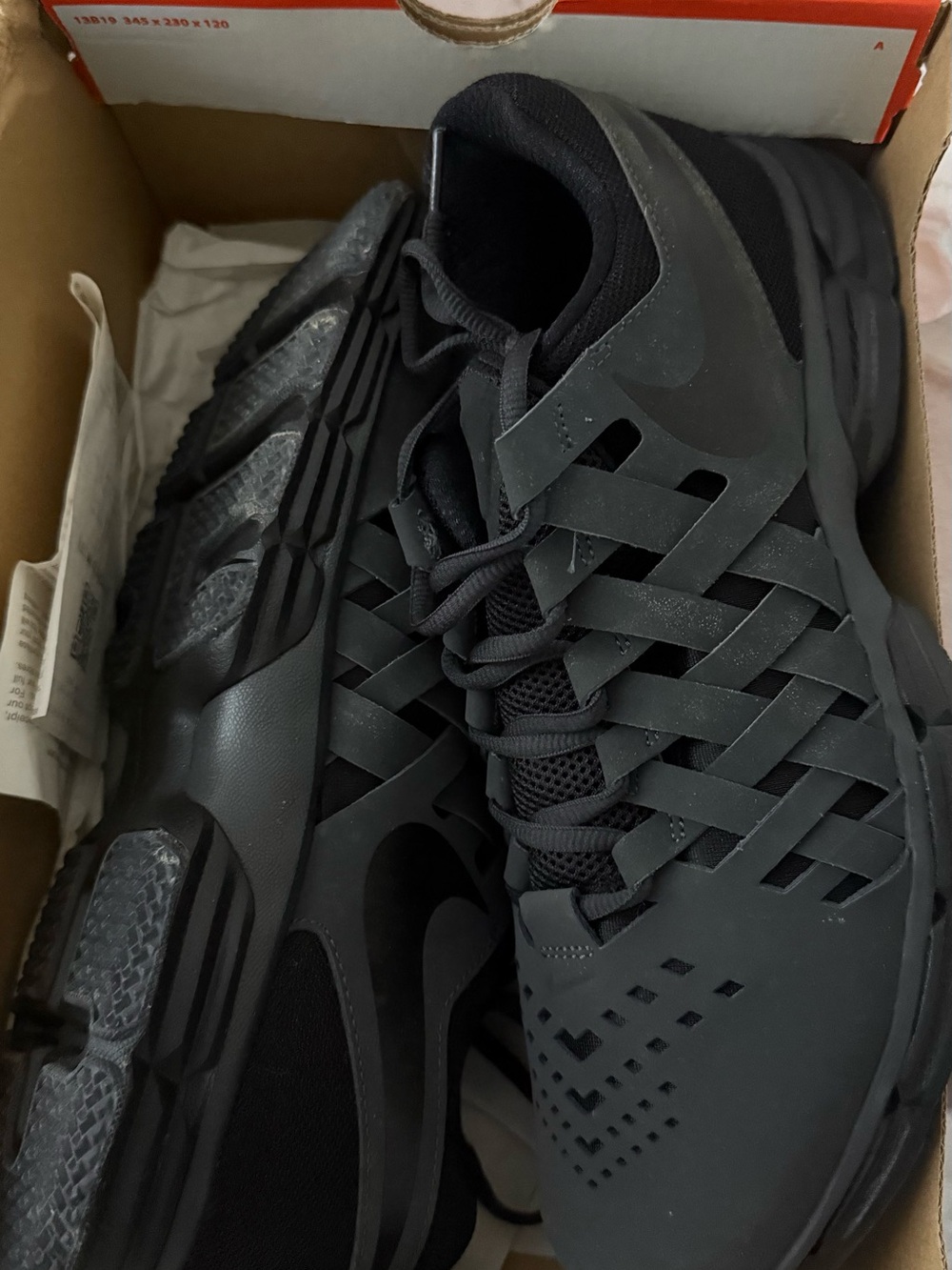 Nike Men’s All-Black Woven Lace Training Sneakers
